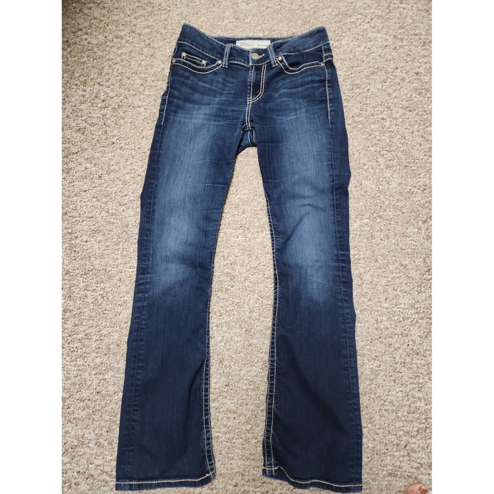 BKE Payton 27L Mid-Rise Bootcut Jeans Dark Wash 28x32 Actual Mexico
